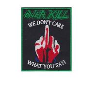 Overkill We Dont Care What You Say Thrash Écusson Patch en fer brodé sur accessoire