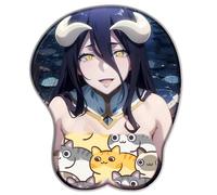 Overlord Albedo Anime 3D Tapis de souris Support poignet Tapis de souris avec joli motif, stéréoscopique mignon tapis de souris doux pour bureau, ordinateur portable