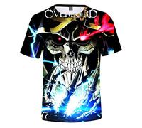 Overlord T-shirt Anime Impression 3D Albedo Ainz Ooal Robe Cosplay Manches Courtes T-shirt d'été Décontracté Homme, Type 7., XXL
