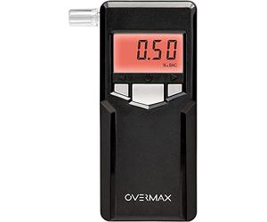 OVERMAX AD-06 Alkomat Professional Capteur électrochimique Platine, précision jusqu'à 0,05, Plage de 0,00 ‰ à 4,00 ‰, 10 Embouts buccaux Inclus, 2 Piles AA