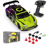 Overmax X-Drifty Voiture télécommandée pour Enfants 3+, Voiture de Drift 1:16, 20 km/h, portée Jusqu’à 80 m, 4WD, 2 Batteries 500 mAh, Jeu de Roues, Jeu d’Obstacles, Autocollants