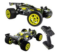 Overmax X-Pace Voiture télécommandée RC Car Vitesse de 45 kmh 4x4 motrices portée de 100 mètres Suspension à Ressort indépendante éclairage LED Grande Taille, Noir-Jaune