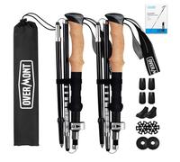 Overmont Bâtons de Randonnée Pliable Antidérapant Ultraléger Bâtons de Marche Réglable, Idéal pour Randonnées Camping Ski Trekking, 2 PCS