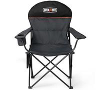 OVERMONT Chaise de Camping Pliante avec Dossier Haut - Chaise XXL Jusqu’à 150 kg -de Jardin Portable avec Porte-gobelet - pour randonnée, Pique-Nique, pêche en Plein air