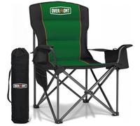 OVERMONT Chaise de Camping Pliante Portable avec Poche Isotherme, Porte-gobelet, Réglables Siège Chaise avec Sac de Transport, Chaise Rembourrée pour Voyages en Plein Air Plage Pique-niques Randonnée
