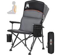 OVERMONT Chaise de Camping surdimensionnée pour Adultes - Chaise Pliante Robuste pouvant Supporter 226,8 kg - Chaise de pelouse à Dossier Haut avec Dossier réglable, Porte-gobelet et Poche latérale