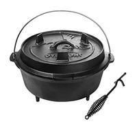 OVERMONT Dutch Oven Marmite Fonte Four Néerlandais avec Lève-Couvercle pour Camping, Cuisson Barbecue
