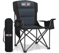Overmont Chaise de Camping Pliante Portable avec Poche Isotherme, Porte-gobelet, Réglables Siège Chaise avec Sac de Transport, Chaise Rembourrée pour Voyages en Plein Air Plage Pique-niques Randonnée