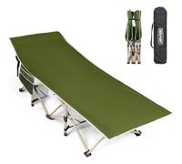 OVERMONT Lit de Camping Pliable - Lit de Tente avec Sac de Transport, Lit de Voyage Portable en Toile Oxford à Double Couche, Léger, pour la Maison, la Sieste au Bureau Jardin la Plage - Vert