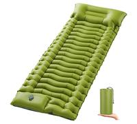 OVERMONT Matelas de Camping Gonflable Ultraléger, Épaisseur 12 cm | Pompe à pied et oreiller intégrés; compact pour randonnée, bivouac, camping en tente, road trips et voyages