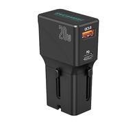 OVERMUST - Chargeur de Voyage Universel, Ports USB-C et USB-A, Compatible 200 Pays US, EU, UK, AU, Puissance 20W