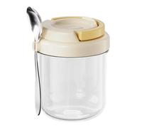 Overnight Oats Containers With Lids |- 400ml Reusable Airtight Oatmeal Cup With Spoon | Glass Meal Prep Containers | Convenient Storage For Pudding Cereal Salad Parfait Fruit | Ideal For Preparing N