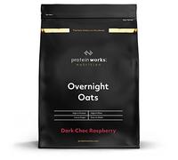 THE PROTEIN WORKS Overnight Oats | Petit déjeuner riche en protéines | Encas à faible teneur en sucre | Avoine à faible IG | THE PROTEIN WORKS | Chocolat Noir Framboise | 1kg