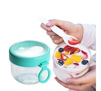 Overnight Oats Verre | nuit à l'avoine, récipient alimentaire rond hermétique, bocaux en verre transparent 600 ml pour les ounes, couvercle anti-fuite