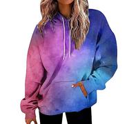 Oversize Sweat À Capuche Femme Décontracté Batik Sweatshirts avec Poches Surdimensionnés À Manches Longues Hoodies Automne Et Hiver Sport Pull Grande Taille Ample Sweat-Shirt Streetwear
