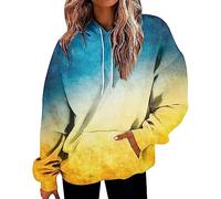 Oversize Sweat À Capuche Femme Décontracté Batik Sweatshirts avec Poches Surdimensionnés À Manches Longues Hoodies Automne Et Hiver Sport Pull Grande Taille Ample Sweat-Shirt Streetwear