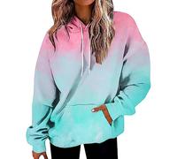 Oversize Sweat À Capuche Femme Décontracté Batik Sweatshirts avec Poches Surdimensionnés À Manches Longues Hoodies Automne Et Hiver Sport Pull Grande Taille Ample Sweat-Shirt Streetwear