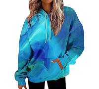 Oversize Sweat À Capuche Femme Décontracté Batik Sweatshirts avec Poches Surdimensionnés À Manches Longues Hoodies Automne Et Hiver Sport Pull Grande Taille Ample Sweat-Shirt Streetwear