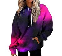 Oversize Sweat À Capuche Femme Décontracté Batik Sweatshirts avec Poches Surdimensionnés À Manches Longues Hoodies Automne Et Hiver Sport Pull Grande Taille Ample Sweat-Shirt Streetwear
