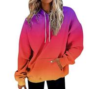Oversize Sweat À Capuche Femme Décontracté Batik Sweatshirts avec Poches Surdimensionnés À Manches Longues Hoodies Automne Et Hiver Sport Pull Grande Taille Ample Sweat-Shirt Streetwear