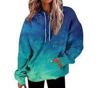 Oversize Sweat À Capuche Femme Décontracté Batik Sweatshirts avec Poches Surdimensionnés À Manches Longues Hoodies Automne Et Hiver Sport Pull Grande Taille Ample Sweat-Shirt Streetwear