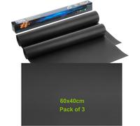 Oversized Barbecue Mat,60 x 40 cm Non-Stick Barbecue Baking Mat,Set of 3 Barbecue Plates Can Be Cut,For Gas Barbecues and Ovens,Reusable