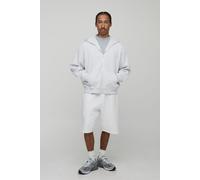 Oversized Boxy Country Club Heavyweight Rib Zip Through Hoodie homme - gris - S, gris
