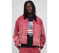 Oversized Boxy Extreme Washed Denim Jacket homme - rouge - L, rouge