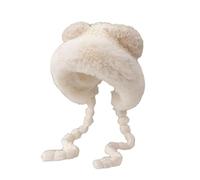 Oversized Faux Fur Winter Beanie Women Large Fluffy Earflap Hatwhite
