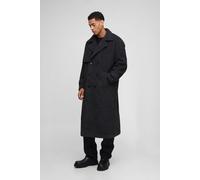 Oversized Fit Double Breasted Longline Boucle Overcoat homme - gris - M, gris