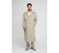 Oversized Fit Double Breasted Longline Boucle Overcoat homme - pierre - XL, pierre