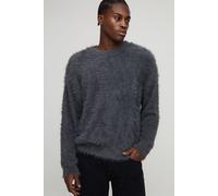 Oversized Fit Extreme Fluffy Knitted Jumper homme - gris - XS, gris