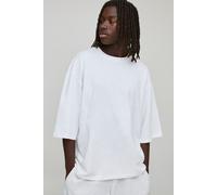 Oversized Heavyweight MAN Script Embroidered Half Sleeve T-shirt homme - blanc - XS, blanc