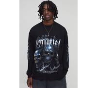 Oversized Official Skulls Large Scale Long Sleeve Printed T-Shirt homme - noir - S, noir