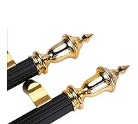 Oversized Paired Handles Textured,Round Handle Pull Set Retro Style, Heavy Duty Door Handle Bar for Indoor Outdoor Gates, 25mm/1" Width(Black,120cm/47 1/4"-80cm)