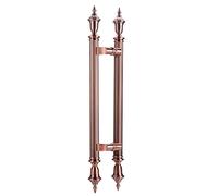 Oversized Paired Handles Textured,Round Handle Pull Set Retro Style, Heavy Duty Door Handle Bar for Indoor Outdoor Gates, 25mm/1" Width(Copper,120cm/47 1/4"-80cm)