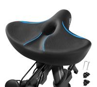 Oversized Peloton Bike Seat, Comfortable Bicycle Saddle Replacement for Men & Women, Extra Wide Saddle Compatible with Peloton, Echelon, Exercise, Electric, Cruiser Bikes (Blue)