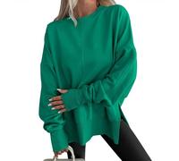 Oversized Sweatshirt for Women - Comfy Crewneck Sweatshirts for Women, Teen Best Autumn Y2k Outfits (Green,Grand)
