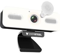 Oversteel - Bulat Webcam 1080P Full HD avec microphone et anneau lumineux, 60fps, USB 2.0, appel vidéo, enregistrement, conférence, PC/Mac/Notebook/Tablette/Chromebook