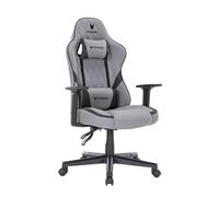 Oversteel - SAPHIRE Chaise de gaming professionnel Tissu imperméable, réglable en hauteur, dossier inclinable à 135°, piston à gaz classe 3, jusqu'à 120Kg, couleur gris clair/noir