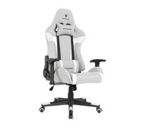 Oversteel - ULTIMET Chaise de gaming professionnel, tissu respirant, accoudoirs en 2D, réglable en hauteur, dossier inclinable à 180°, piston à gaz classe 3, jusqu'à 120Kg, gris/blanc