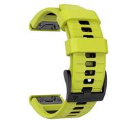 OVERSTEP Bracelet de montre en silicone souple pour Garmin Fenix7X Pro, Fenix 7X, 6X, 6X Pro, 3, 3 HR, 5X, 5X Plus - Bracelet de 26 mm - Noir et Vert - Résistant à l'eau et à la sueur