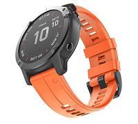 Overstep Bracelet de rechange compatible avec Garmin Fenix 5x / Fenix 5x Plus / Fenix 6x / Fenix 6x Pro / Fenix 3 / HR / D2 Delta PX Fitness Bracelet de montre - 26 mm, orange