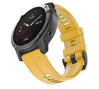Overstep Bracelet de rechange en silicone souple pour montre connectée Garmin Fenix 5 Plus/Forerunner 935/945/Approach S60/Quatix 5 Jaune 20 mm