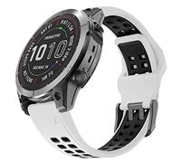 OVERSTEP Compatible avec Garmin Fenix 7X, bracelet en silicone à dégagement rapide de 26 mm pour montre connectée Fenix 6X/Fenix 6X Pro/Fenix 5/Fenix 5X Plus/Fenix 3/Fenix 3 HR (blanc-noir)