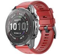 OVERSTEP Compatible avec le bracelet de montre Fenix 7, 22 mm de large, bracelet de montre en silicone souple pour montre connectée Garmin Fenix 5/Fenix 5 Plus/Fenix 6/Fenix 6 Pro (rouge)