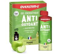 Overstim.s - Gel Antioxydant (10 sachets) - Gel énergétique pour le sport - Limite les crampes - Energie durable - Electrolytes (magnésium, sodium) - Réduit la fatigue - 100 kcal/gel - Pomme Verte