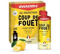 Overstim.s - Gel Coup de Fouet (10 sachets) - Gel énergétique pour le sport (vélo, course à pied...) - Energie instantanée - Efforts intenses et passages difficiles - 100 kcal/gel - Saveur Citron