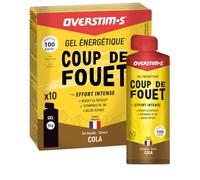 Overstim.s - Gel Coup de Fouet (10 sachets) - Gel énergétique pour le sport (vélo, course à pied...) - Energie instantanée - Efforts intenses et passages difficiles - 100 kcal/gel - Saveur Cola