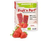 OVERSTIM.s - Pates de Fruits Bio pour le Sport (4 Unités) - Fraise - 100% issu de l'agriculture biologique - 50% de fruits bio - Texture moelleuse et savoureuse - Acérola bio